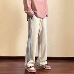 欧棉绒加绒加厚三道杠贴标休闲裤M~5XL XZ604-KG50-P65控78图片