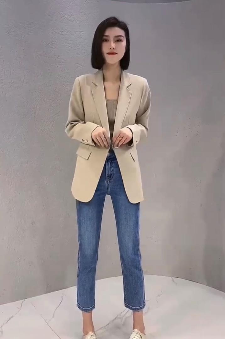 2023春季新款韩版高级百搭时尚潮流气质西装外套,女装西装,L·H·X