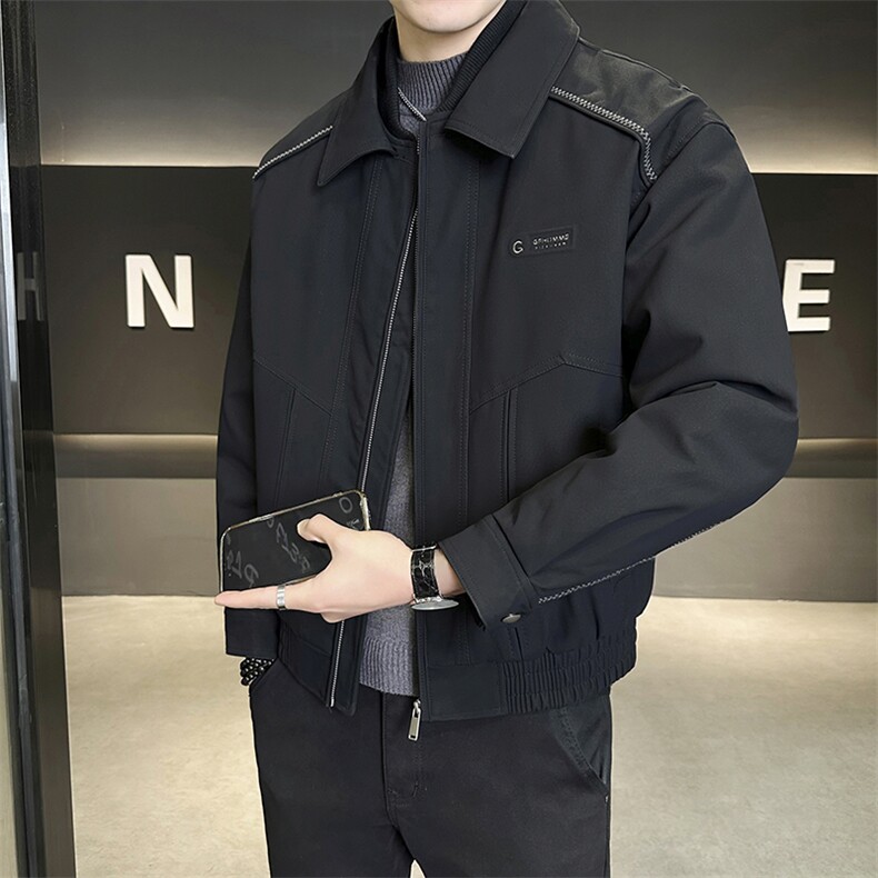 标90白鸭绒 男士羽绒服2025新款皮外套B240-YR88262-P275图片