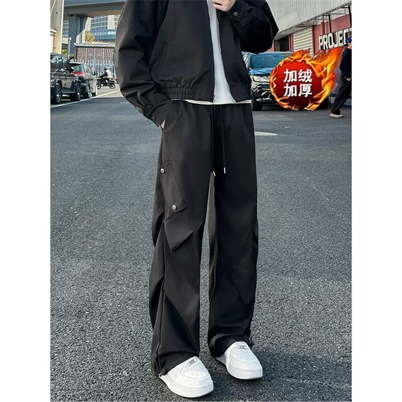 加绒加厚美式高街工装伞兵裤宽松直筒休闲裤KZ86-P53,男装工装外套,星座308B-2