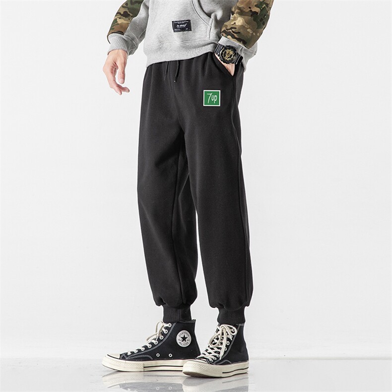 K12058-P40加绒P50束脚纯棉运动裤男士休闲裤大码宽松卫裤男,男装休闲裤,电商A040A