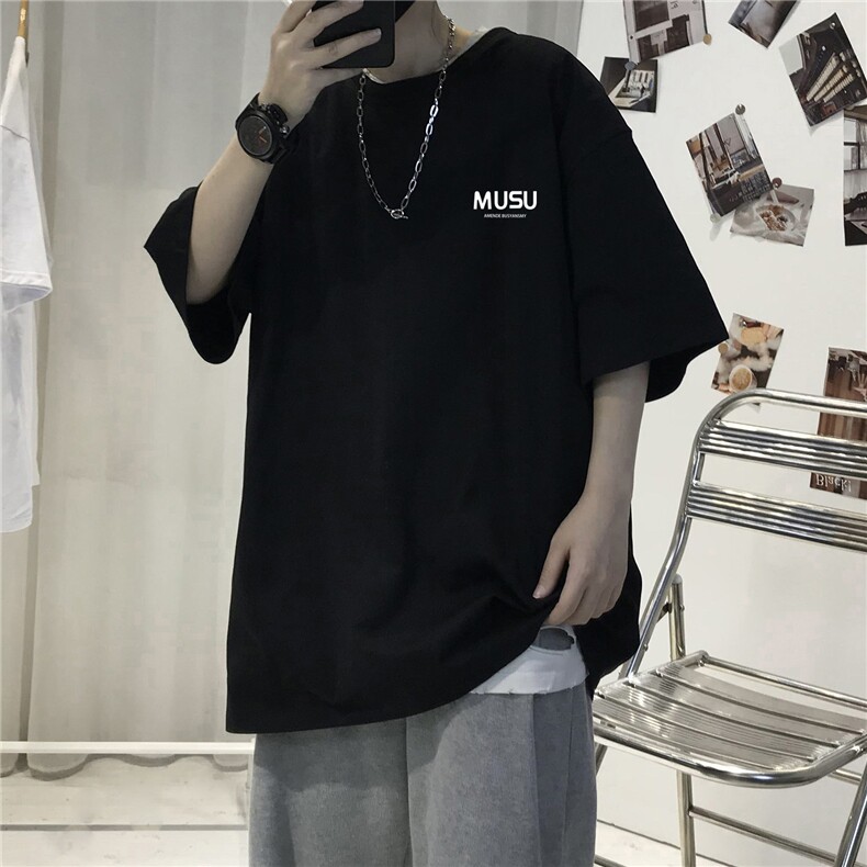 T003夏宽松五分半袖短袖中性风印花T恤衫外套个性男女TEE学生班服,男装T恤,星座115A(原星座507）