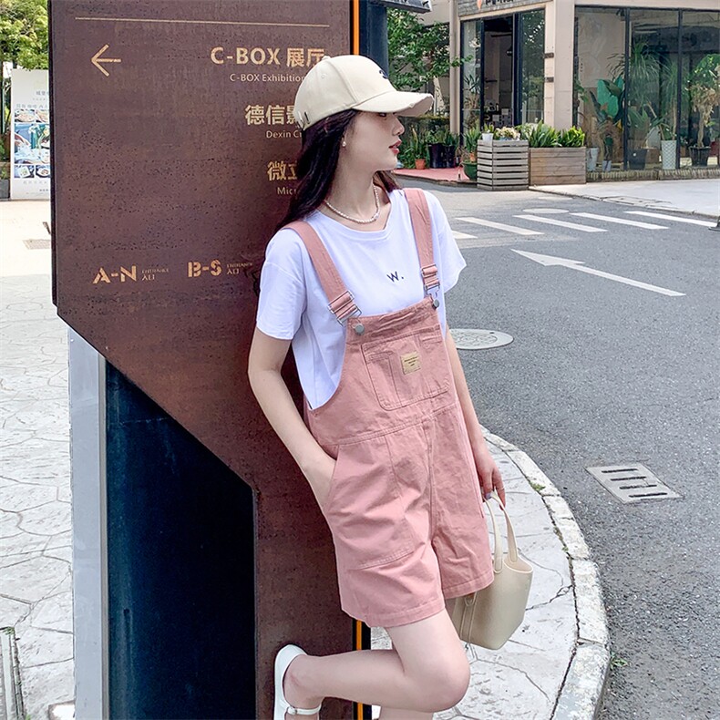 《现货已出》T恤+宽松休闲背带裤两件套套装,女装套装/套裙,MQ