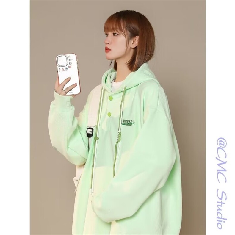 连帽卫衣女春秋薄款hiphop潮牌上衣2024欧货宽松慵,男装卫衣,星座218-1（原230）