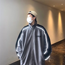 鹿皮绒外套男春秋款美式潮牌上衣冬季高街休闲男装夹克W4524-P75，男装夹克，星座412