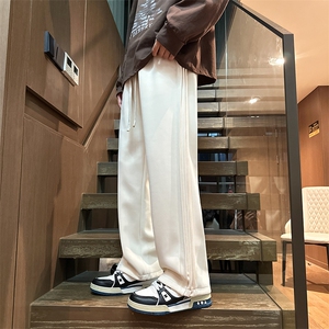 春款港风休闲裤宽松运动裤拖地裤束脚裤男KP789 P45图片