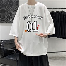 Q11205-P30春夏季七分袖t恤男大码五分袖男短袖中袖大皂风，男装T恤，电商A040