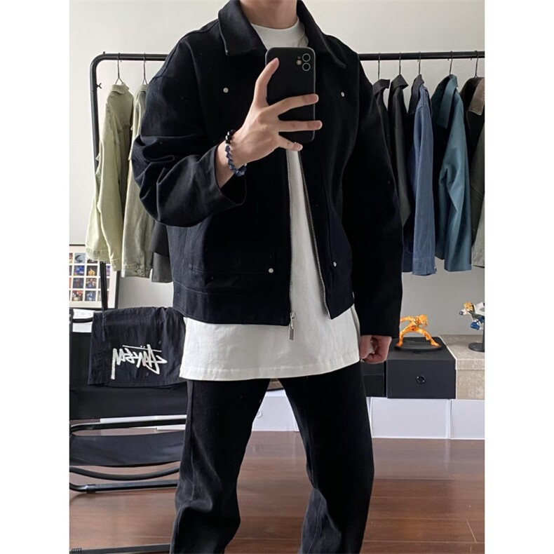 【有货】cleanfit黑色短款外套男款春秋季飞行员夹克643HH-特P65,男装夹克,星座1007（原301D）