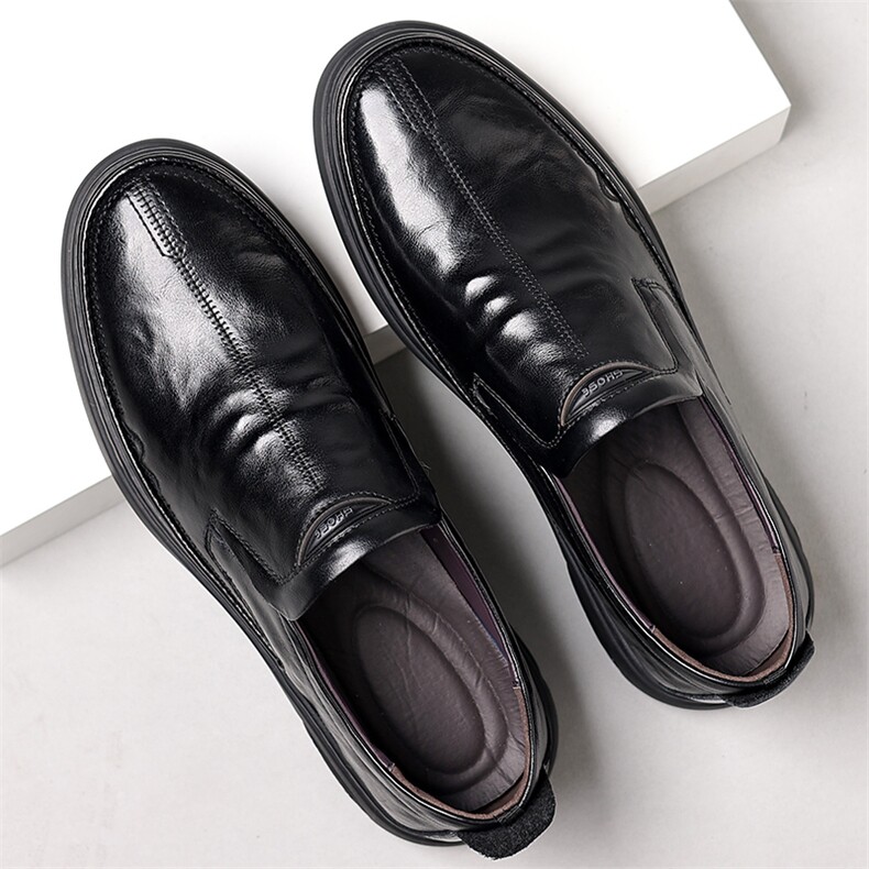 皮鞋男鞋真皮秋季新款英伦风商务休闲鞋男士圆头手抓纹乐福鞋，男鞋皮鞋，电商A223