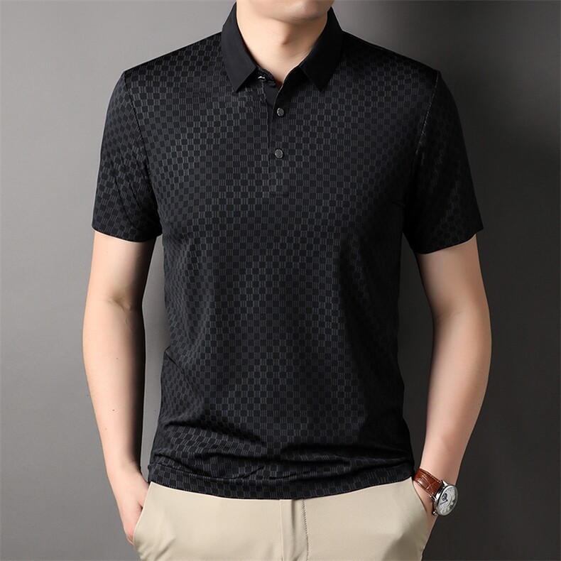 polo衫无痕短袖夏季潮牌2023新款半袖上衣宽松翻领t恤HP33905-P70，男装Polo衫，星座1105-3