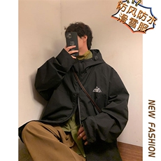 冬款防风防水防寒魔术贴滑雪服男宽松时尚保暖中性风外套M34-P140，男装棉衣，电商A001-1