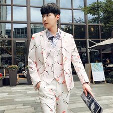 秋冬韩模款潮流个性夜店花西服套装男三件套小西装A470-TZ88，男装西服套装，电商A207