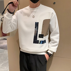 2024秋季新款精神小伙卫衣男潮流拼接宽松圆领长袖打底衫WY02-P55，男装卫衣，电商D323（原B261）