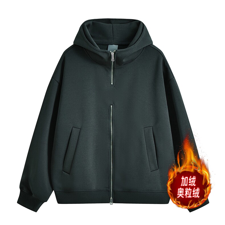 重磅500克双拉链开衫连帽卫衣加绒奥粒绒外套男潮 RH5329JR-P67图片