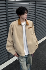 8XL-M春季水洗帆布短款夹克男生vintage美式复古工装外套JK003P98，男装夹克，电商B312