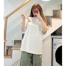 万针全刺绣工艺抖音得物高品质260克重磅纯棉双纱美式高街短袖T恤，男装T恤，电商A486