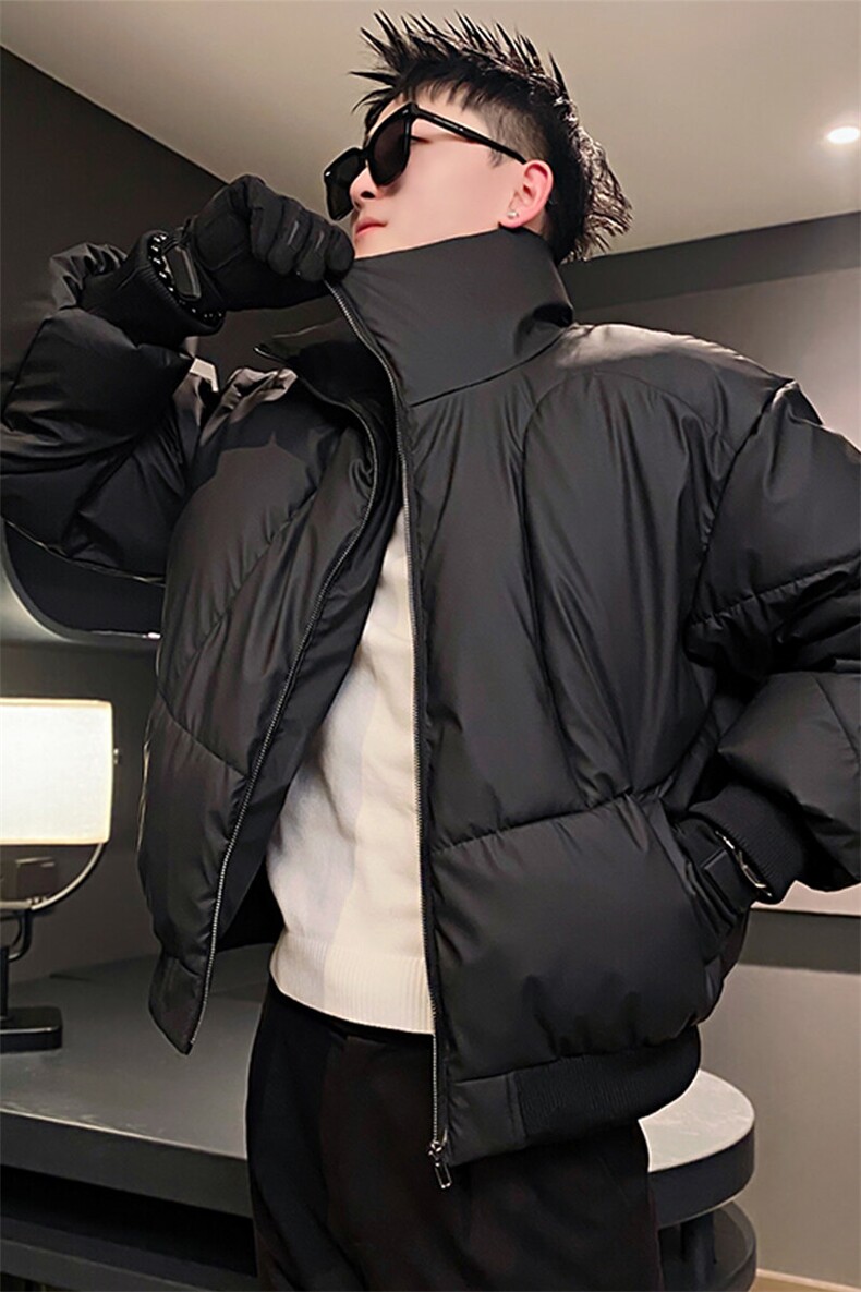 AY92/P138控178冬季社会小伙小众高级设计盔甲重磅面包服男黑首2,男装棉衣,星座305B-1