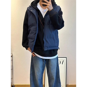 现货5W件冬季三防硬挺boxy短款立领棉衣马夹外套加厚马甲保暖棉服图片