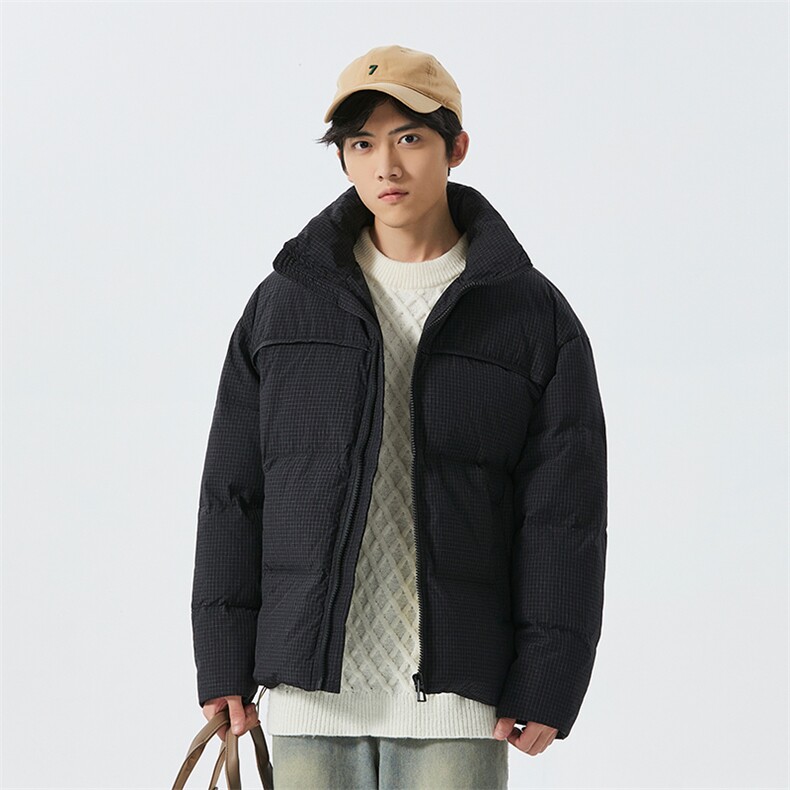 新标90白鸭绒简约休闲立领外套纯色加厚羽绒服ESY0212-P210,男装羽绒服,电商B306