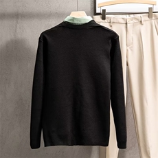 得物品质秋款男假两件衬衫外套针织衫开衫休闲毛衣M126P65，男装针织衫/毛衣，星座1013-1