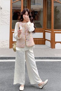 双面穿马甲十衬衣十阔腿裤三件套套裤2C267-117-P245-K365，女装套装/套裙，茵姿媚