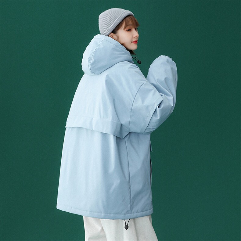 @中性风冬季bf街头棉服套头连帽棉袄宽松棉衣A125-Y270-P100女类图片