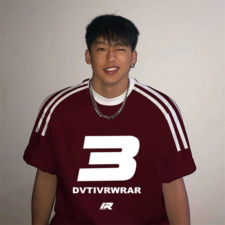 夏季美式高街重磅纯棉三条杠织带撞色男女短袖T恤ZD378-特P30,男装T恤,电商A486