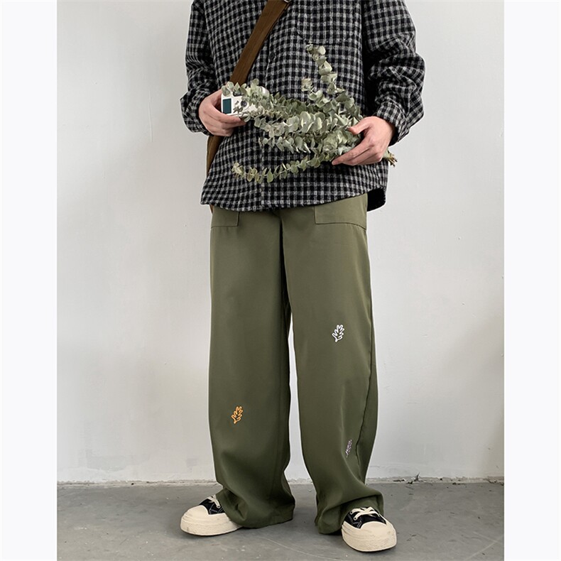 刺绣工装休闲裤男春秋季直筒裤拖地阔腿裤子1001-1-2302-p38,男装工装外套,星座1001-1