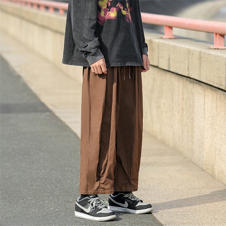 潮流ins日系复古宽松工装裤潮牌街头嘻哈阔腿九分裤男女2337-p35,男装休闲裤,星座1008