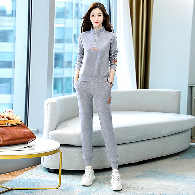 广州十三行卫衣套装女2024秋季新款休闲时髦字母运动卫裤两件套,女装套装/套裙,梦依杭