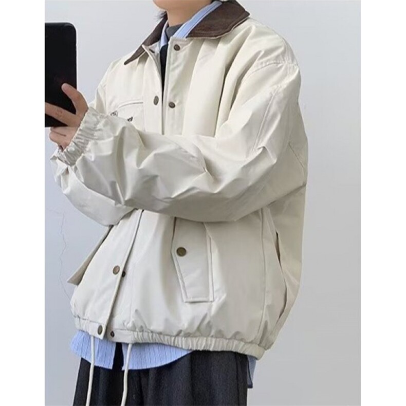拼接翻领灯芯绒外套2026春秋季复古工装哈灵顿夹克男JA129,男装夹克,星座1116A（原606A-3）