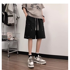 简约潮牌设计感工装短裤男士美式铆钉水洗休闲五分裤夏季高街个性，男装牛仔裤，星座516A