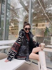 针织拼接羽绒服，女装羽绒服，柚格