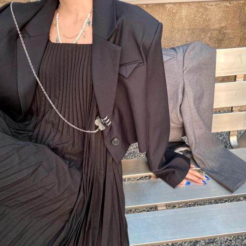 设计师款链条短西装，女装西装，JY.OUBEN