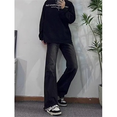 W10691-P21特批网图现货黑色水洗牛仔裤美式高街vibe修身长裤，男装牛仔裤，星座1608