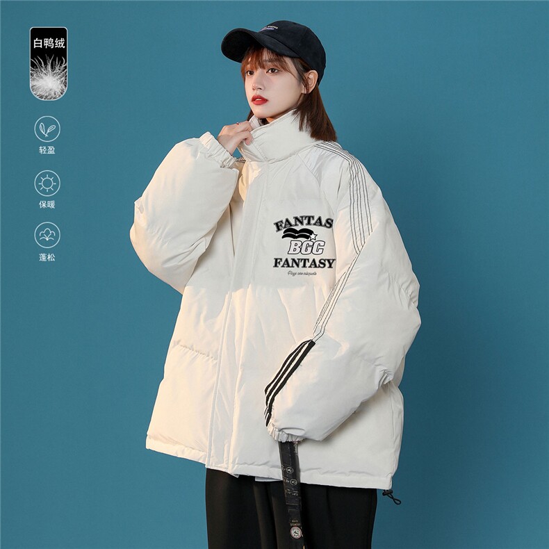 白鸭绒中性风22冬季新款设计感字母印花立领羽绒服YR123P225控298，男装羽绒服，A247A