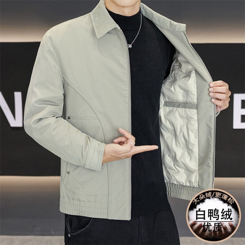 男潮牌短款羽绒服2025新款痞帅翻领夹克外套,男装夹克,星座914
