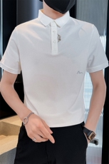 2025夏季抖音新中式刺绣短袖T恤翻领Polo衫T25099-P58，男装T恤，电商D342