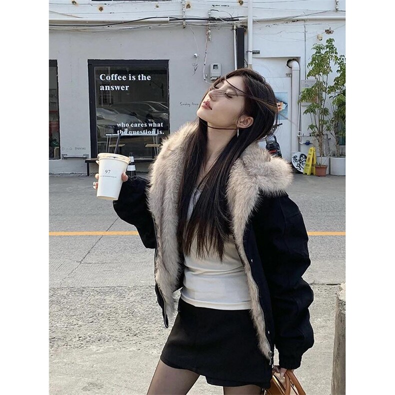 现货高品质美式高街冬季重磅硬挺短款座山雕毛领棉衣男女加厚外套，男装棉衣，电商A443