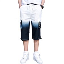工装短裤男潮流休闲宽松7分马裤夏季韩版七分裤外穿裤子HS206，男装休闲裤，星座509