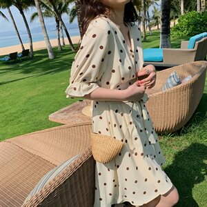 19号出大货！ 2021夏季新款波点收腰连衣裙165A-6503-P75-K128图片