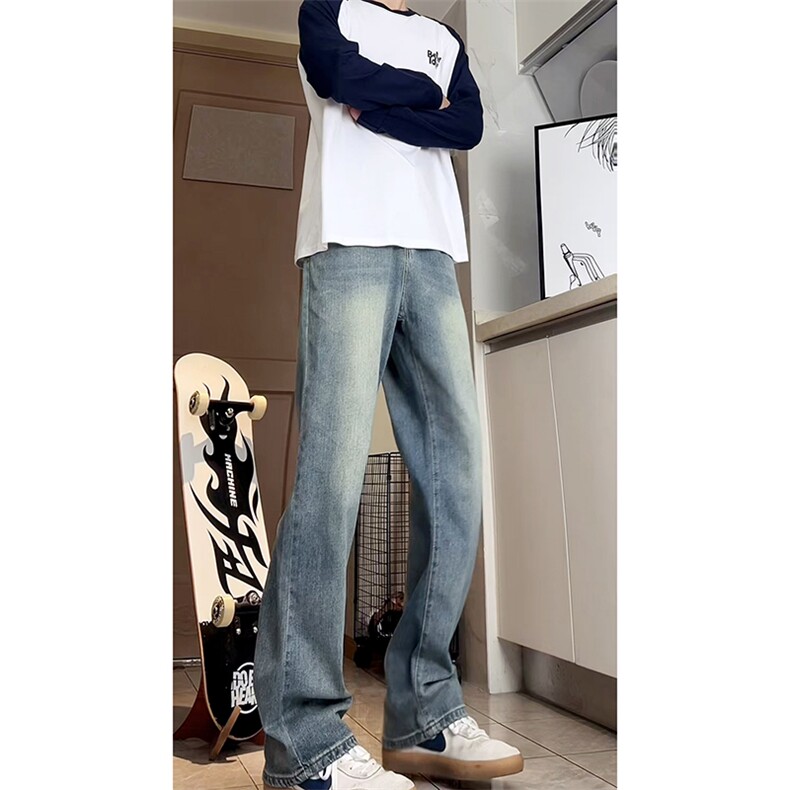 A178秋冬季新款美式休闲牛仔裤男直筒宽松9301P55限价68,男装牛仔裤,电商A178