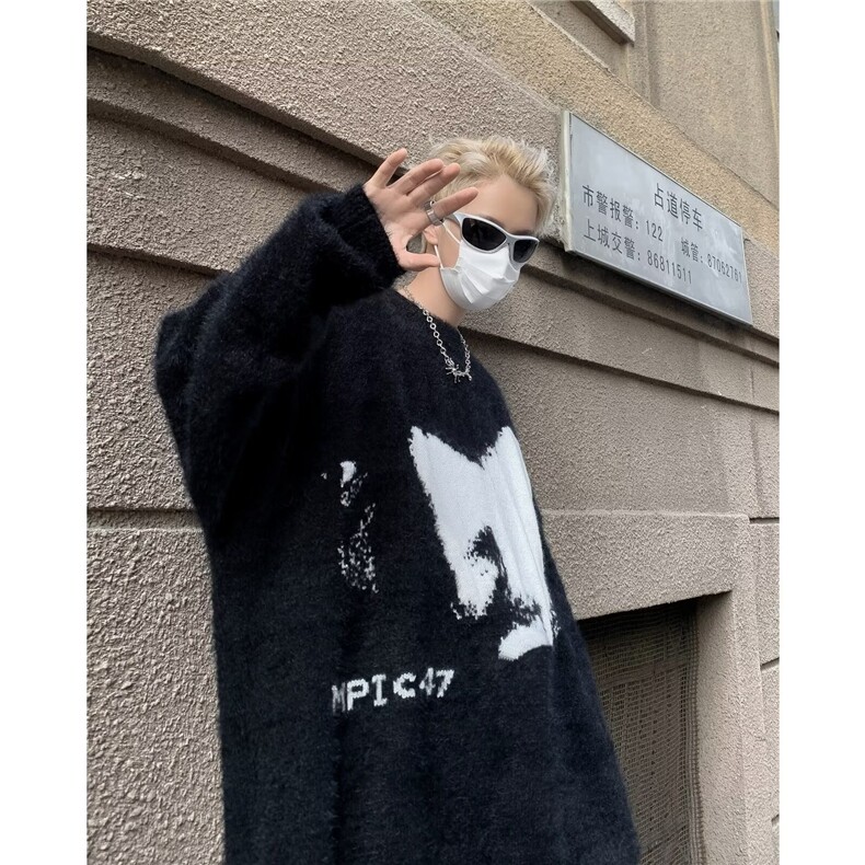 美式圆领毛衣男慵懒风休闲针织衫MY88P55，男装针织衫/毛衣，星座1116-2