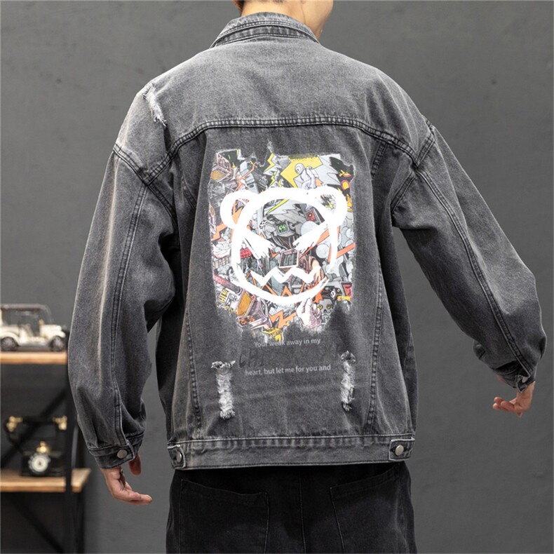 2025秋季新款男士百搭牛仔夹克破洞大码休闲外套JK772-P70，男装夹克，星座1103-1