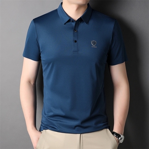 夏季新款男士翻领短袖t恤中年有领男装上衣服休闲POLO衫图片