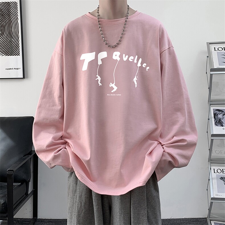 控48重磅230g纯棉长袖t恤男大码圆领卫衣打底衫TX3449-P28,男装T恤,电商A040