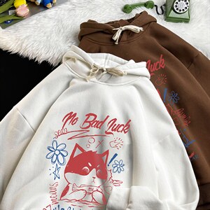 WY2226-P35加绒款-P40纯棉连帽卫衣男大码运动帽衫宽松薄,30到40岁瑜伽穿搭图片