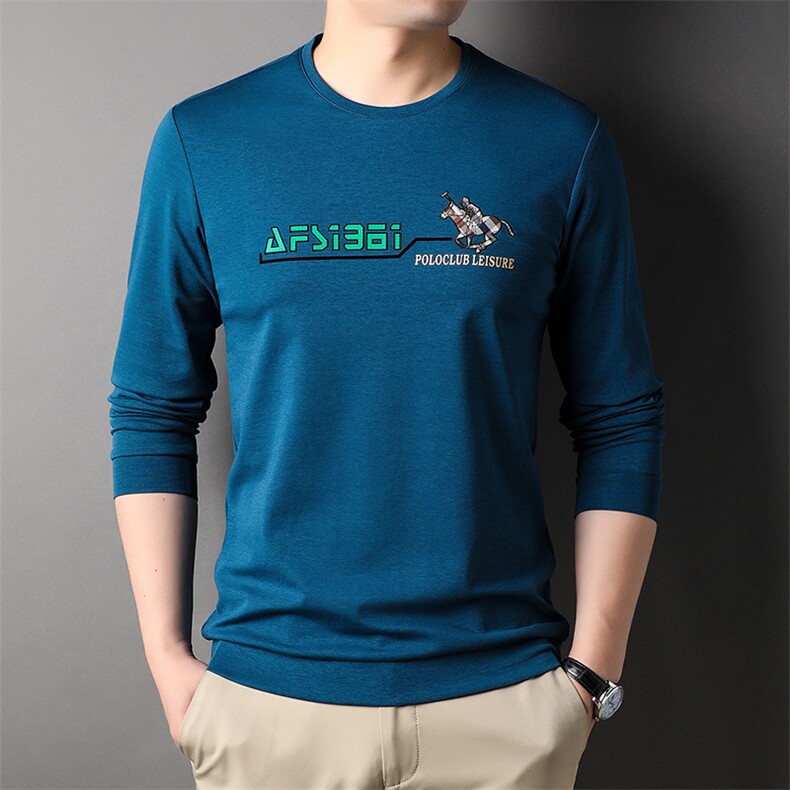 AG3960钱塘2020-3长袖T桖春秋薄款圆领男士高档打底衫P47,男装T恤,钱塘207-3