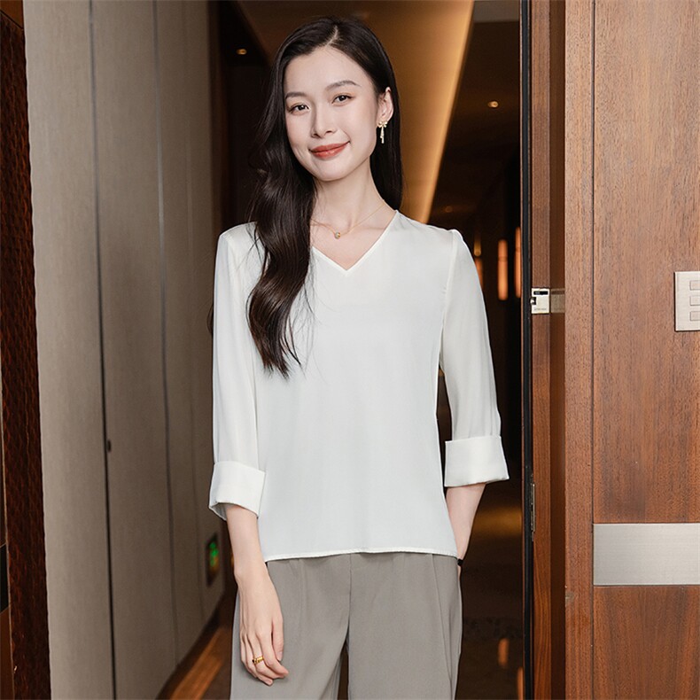 重磅真丝衬衫女2026新款夏季高端气质小衫真丝五分半袖上衣,女装衬衫,阿舍尔精品