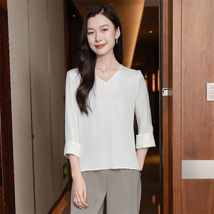 重磅真丝衬衫女2026新款夏季高端气质小衫真丝五分半袖上衣图片